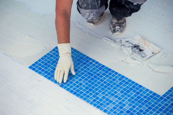 Glass Tile Laying
